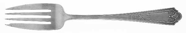 Queen Louise (Sterling, 1912)  Medium Solid Cold Meat Serving Fork