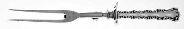 St. Louis (Sterling, 1904) Lg Carving/Roast Fork-Stn Prong w/Sterling Guard