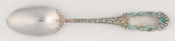 Victoria-Old (Sterling, 1890) Enameled Youth Spoon