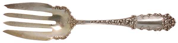 Victoria-Old (Sterling, 1890) Small Solid Cold Meat Serving Fork