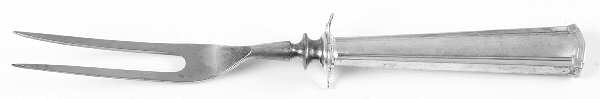 Wentworth (Sterling, 1913, No Monograms) Small Steak Carving Fork with Stainless Prongs