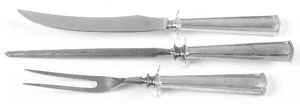 Wentworth (Sterling, 1913, No Monograms) Small Steak 3-Piece Carving Set with Stainless Blade