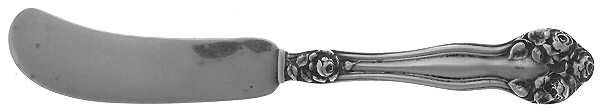 Wedding Rose (Sterling, 1900, No Monograms) Flat Handle Butter Spreader