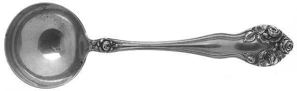 Wedding Rose (Sterling, 1900, No Monograms) Large Round Bowl Soup Spoon (Bouillon)