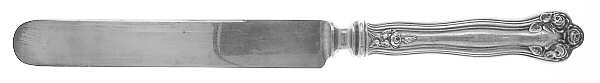 Wedding Rose (Sterling, 1900, No Monograms) Old French Hollow Knife with Bolster
