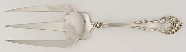 Wedding Rose (Sterling, 1900, No Monograms) Solid Toast Serving Fork