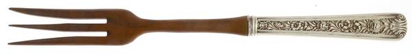 Windsor Rose (Sterling, 1940) Salad Serving Fork with Wooden Prongs