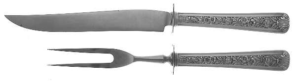 Windsor Rose (Sterling, 1940) Small Stainless Blade 2-Piece Steak Carving Set