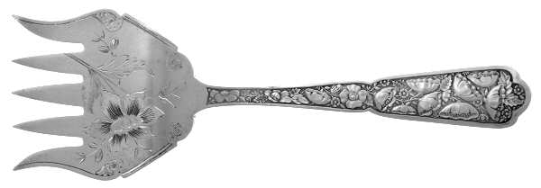 Byzantine (Sterling, 1875) Sardine Serving Fork Tined Large Bright Cut