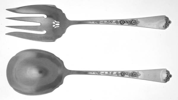 Sterling Rose (Sterling, 1955) (2 Pc) Solid Salad Set