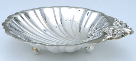 Baroque (Silverplate, Hollowware, Older) Medium Plated Shell Bon Bon Bowl