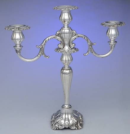 Baroque (Silverplate, Hollowware, Older) Large 3 Light Candelabra