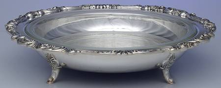 Baroque (Silverplate, Hollowware, Older) Pie Plate & Glass Liner