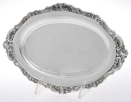 Baroque (Silverplate, Hollowware, Older) Silverplate Tray (for Creamer and Sugar Set)