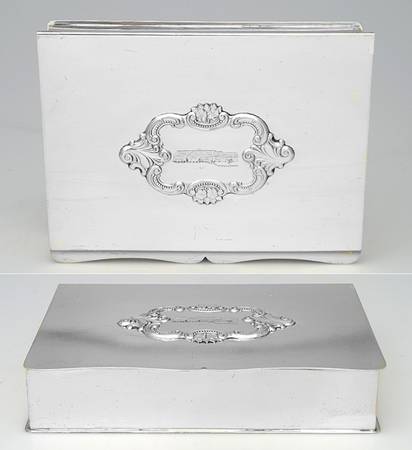 Baroque (Silverplate, Hollowware, Older) 4 Part Jewelry Box with Hinged Lid