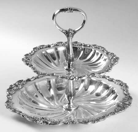 Baroque (Silverplate, Hollowware, Older) 2 Tier Serving Tray