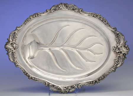 Baroque (Silverplate, Hollowware, Older) Footed Silverplate Platter