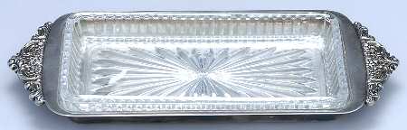 Baroque (Silverplate, Hollowware, Older) Silverplate Cranberry Dish with Glass Liner