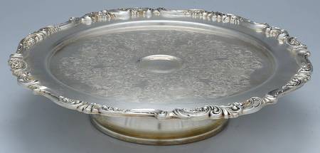Baroque (Silverplate, Hollowware, Older) 13" Diameter Pedestal Cake Stand