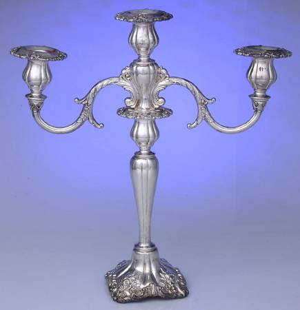 Baroque (Silverplate, Hollowware, Older) Large 3 Light Candelabra