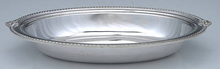 Rose Point (6702, Silverplate, Hollowware) 11" Oval Double Vegetable (Bottom)