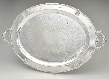 Rose Point (6702, Silverplate, Hollowware) Large Silverplate Waiter Tray