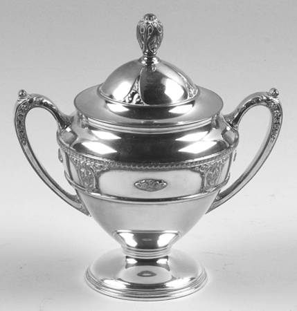 Rose Point (6702, Silverplate, Hollowware) Sugar Bowl & Lid