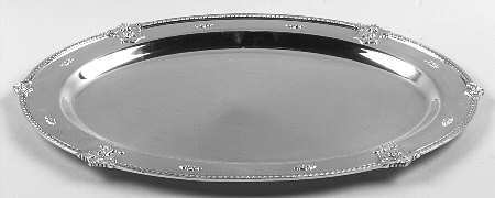 Rose Point (6702, Silverplate, Hollowware) Medium Plated Meat Platter No Well