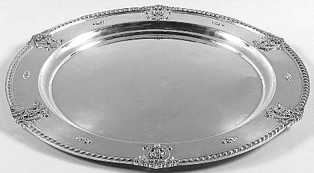 Rose Point (6702, Silverplate, Hollowware) Round Silverplate Tray