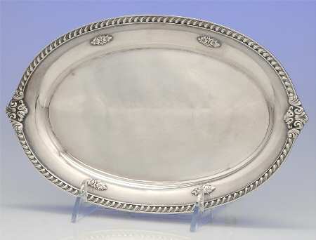 Rose Point (6702, Silverplate, Hollowware) Silverplate Tray (for Creamer and Sugar Set)