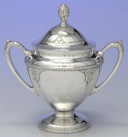 Rose Point (6702, Silverplate, Hollowware) Sugar Bowl & Lid