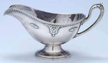 Rose Point (6702, Silverplate, Hollowware) Plated Gravy Boat No Underplate