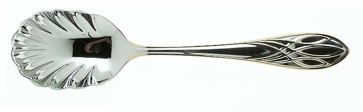 Lismore Gold (Stainless, Gold Accent) Sugar Shell Spoon