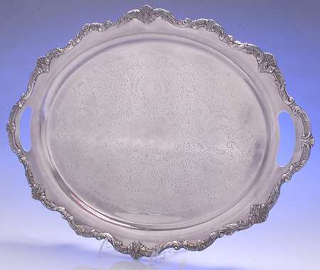 Waverly (Silverplate, Hollowware) Large Footed Waiter Tray