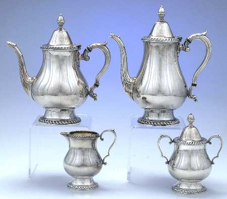 Castledon (Silverplate Hollowware) (4 Piece) Silverplate Tea Set