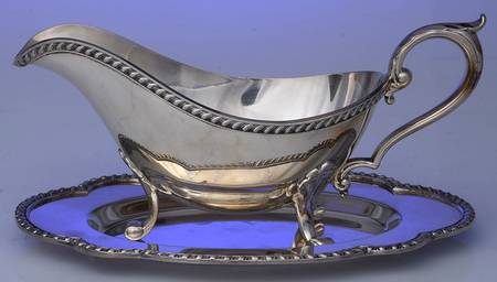 Castledon (Silverplate Hollowware) Plated Gravy Boat & Underplate