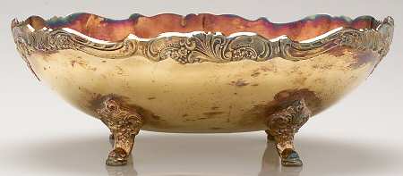 Baroque Gold (Gold Electroplate) Hollowware) Oval Footed Centerpiece