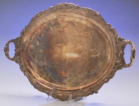 Baroque Gold (Gold Electroplate) Hollowware) Medium Footed Waiter Tray