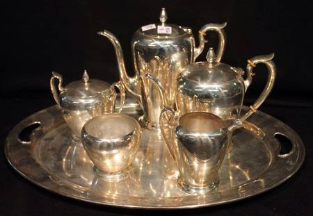 Late Colonial (Sterling Hollowware) 6 Piece Tea Set (SCP, STP, SCR, SSU, SWB, WTL)