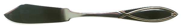 Gold Vista (Stainless, Gold Acct) Flat Handle Master Butter Knife by Wallace Silver