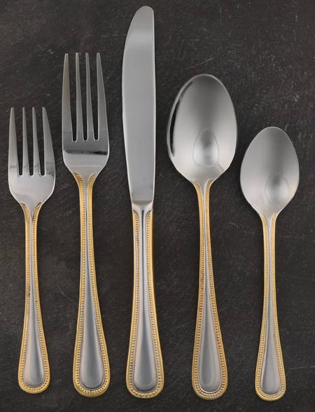 Gold Royal Bead (Stainless) 5 Piece Place Setting