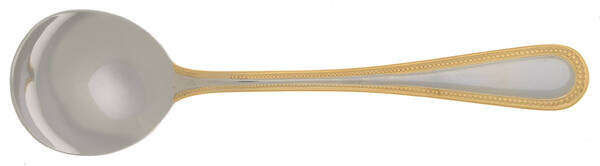 Gold Royal Bead (Stainless) Round Bowl Soup Spoon (Cream Soup) HC