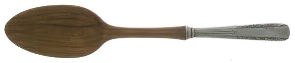 WSC18 (Sterling) Salad Serving Spoon with Wooden Bowl