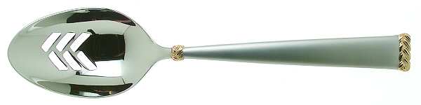 Celtic Braid Gold-Matte (STAINLESS, GOLD ACCENT) Pierced Tablespoon (Serving Spoon)