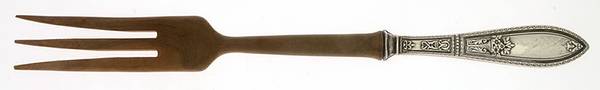 WSC19 (Sterling) Salad Serving Fork with Wooden Prongs