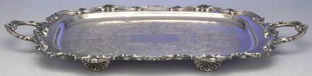 Chippendale (Silverplate, Hollowware) Large Silverplate Waiter Tray