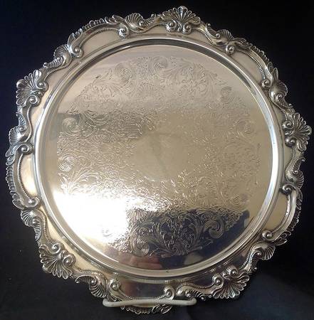 Chippendale (Silverplate, Hollowware) 12" Round Footed Tray