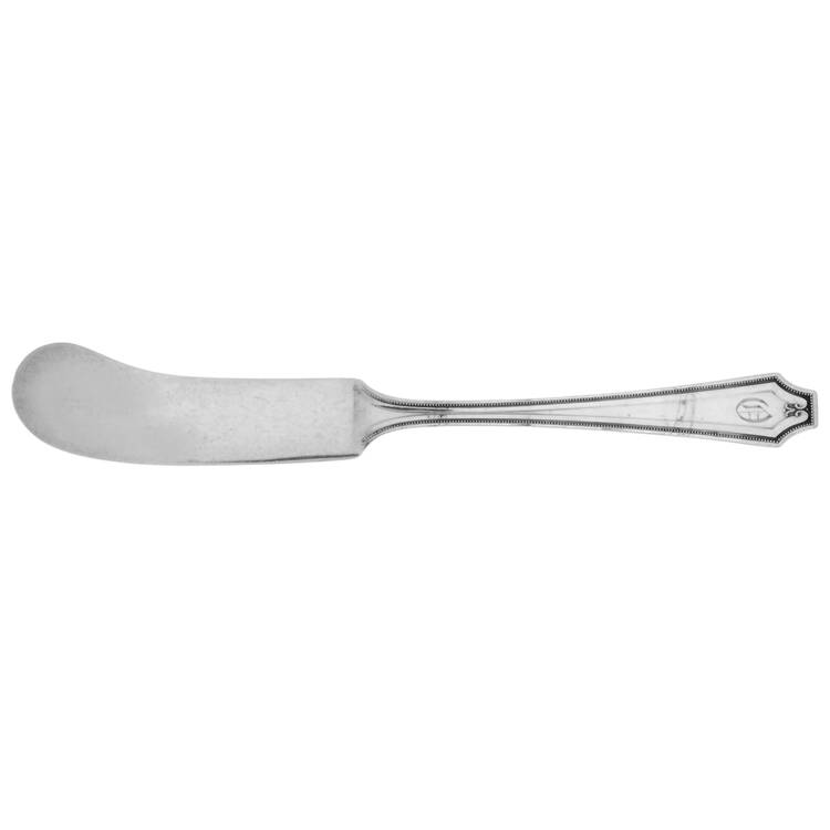 King Albert (Sterling, 1919, Monograms) Flat Handle Butter Spreader