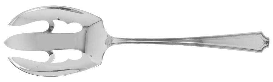 King Albert (Sterling, 1919, Monograms) Solid Salad Serving Fork