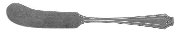 King Albert (Sterling, 1919, Monograms) Flat Handle Butter Spreader